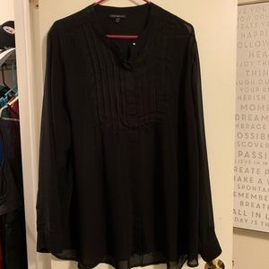 Plus Size Black Tuxedo Shirt